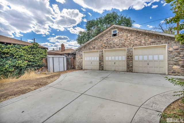 view of garage