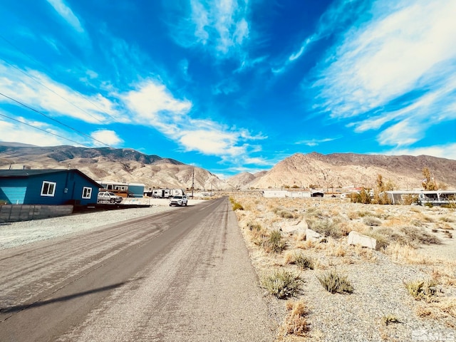 view of road with a mountain view