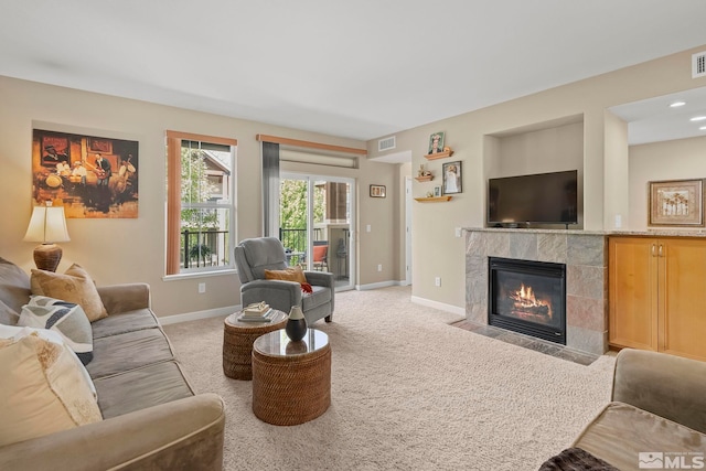 view of carpeted living room