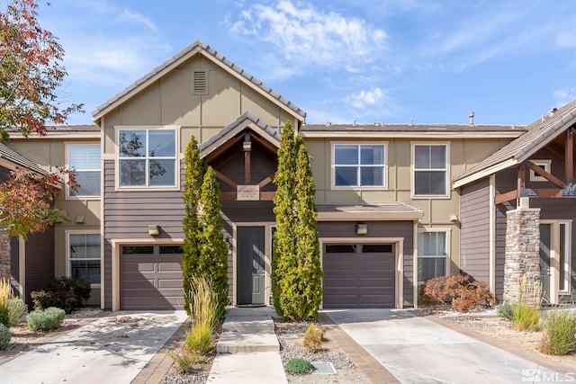 view of front of house with a garage