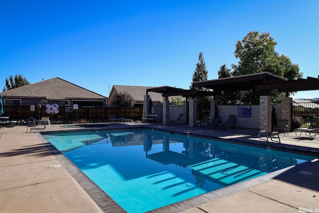 view of pool with a patio area