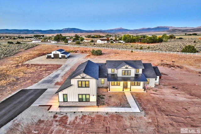 exterior space with a mountain view