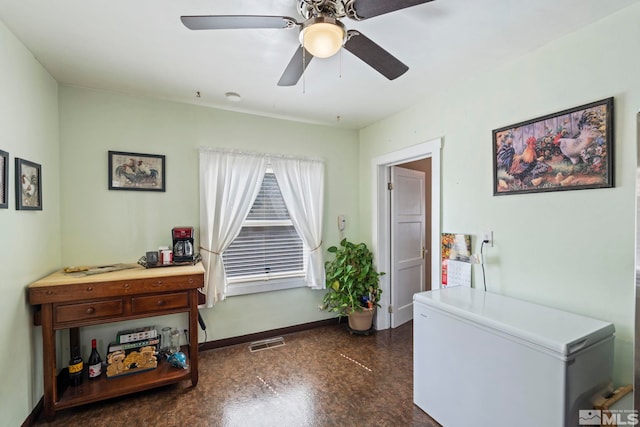 office featuring ceiling fan