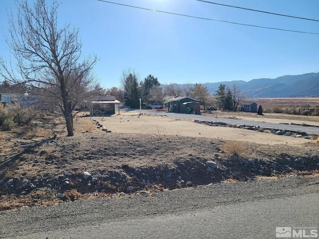 view of yard featuring a mountain view