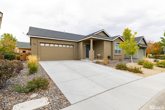 view of front of property featuring a garage