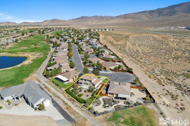 bird's eye view with a mountain view