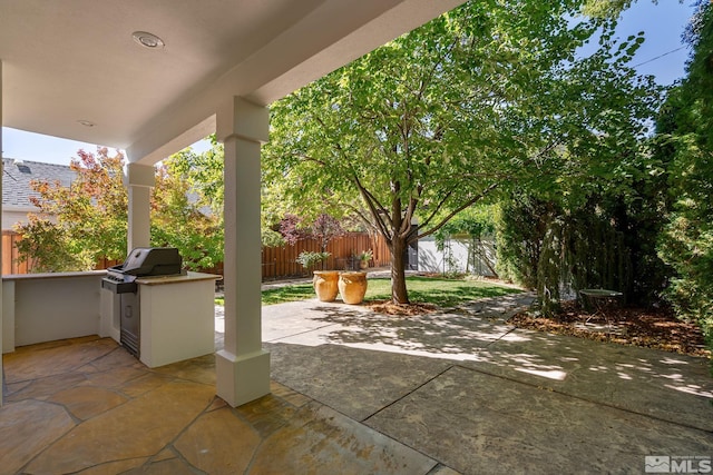 view of patio featuring area for grilling