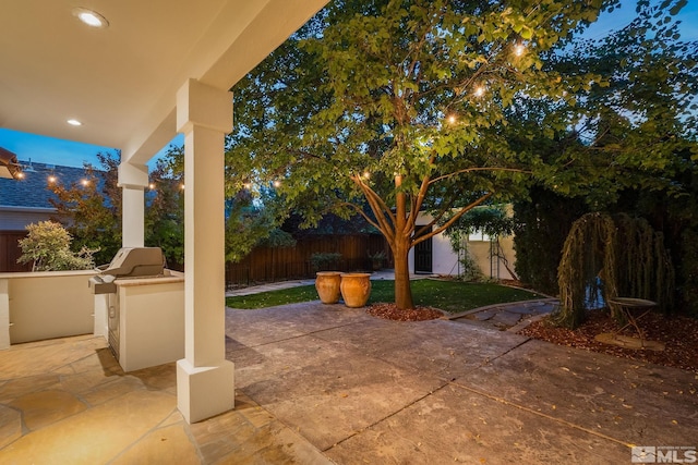 view of patio / terrace with an outdoor kitchen and area for grilling