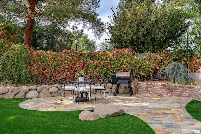 view of patio featuring grilling area