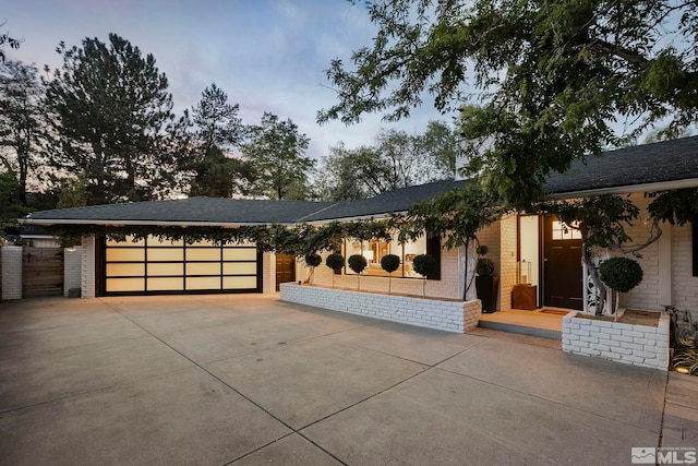 view of front of house with a garage