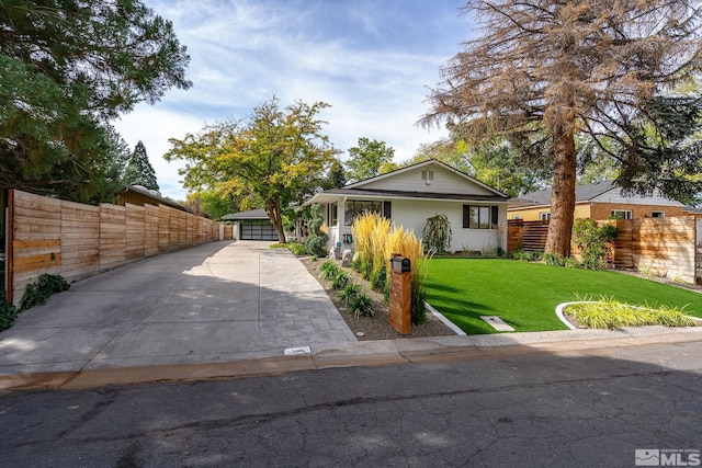 ranch-style house with a front yard