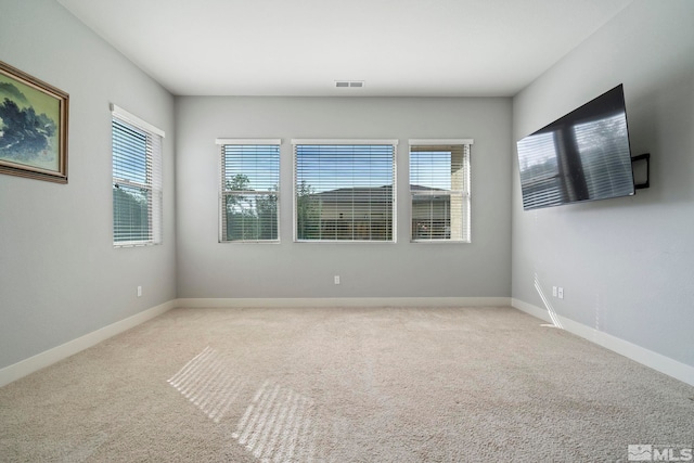 empty room with light colored carpet and a wealth of natural light