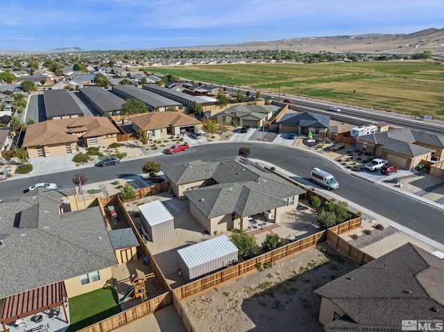 aerial view featuring a mountain view