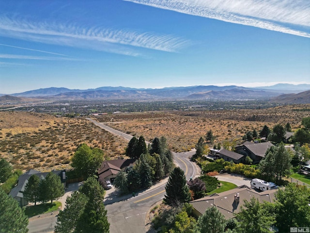 bird's eye view featuring a mountain view