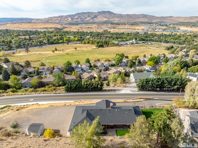 bird's eye view featuring a mountain view