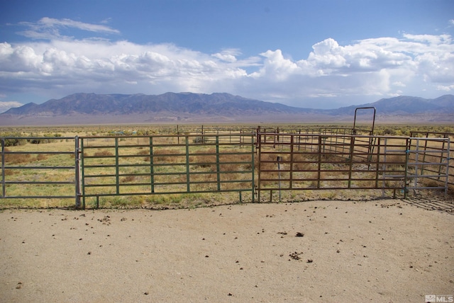 exterior space with a mountain view and a rural view