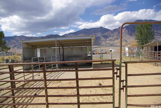 exterior space with a mountain view