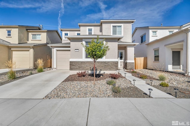 view of front of house with a garage