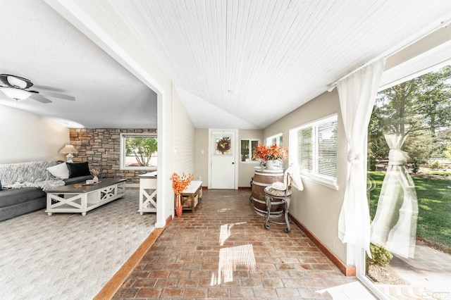 view of patio featuring ceiling fan