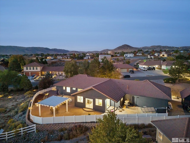 aerial view featuring a mountain view