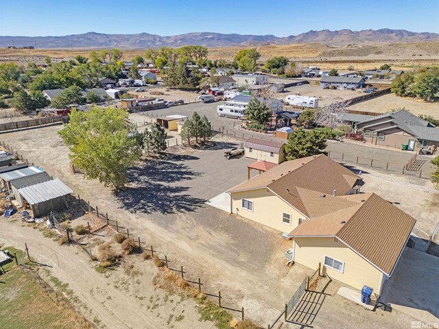 aerial view with a mountain view