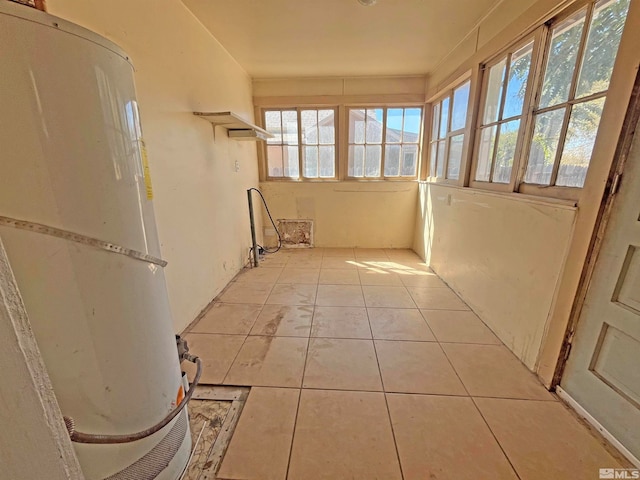 interior space featuring light tile patterned flooring