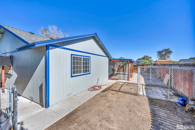 view of home's exterior with a patio