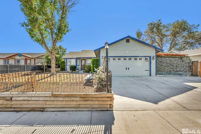 ranch-style home featuring a garage