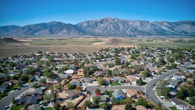 drone / aerial view with a mountain view