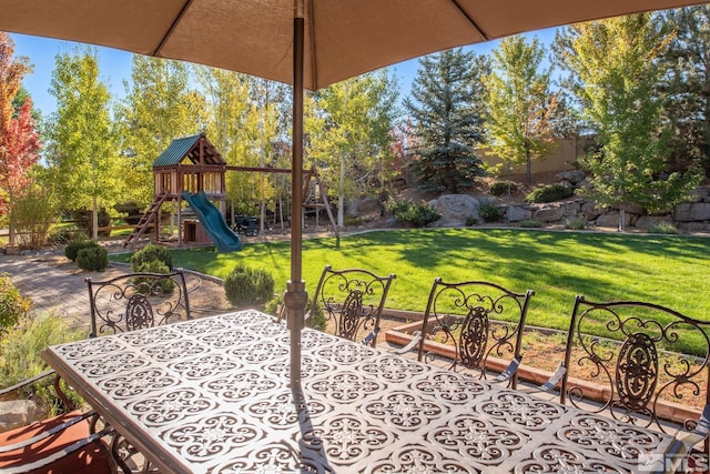 view of patio / terrace with a playground