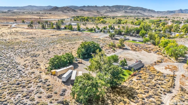 bird's eye view with a mountain view