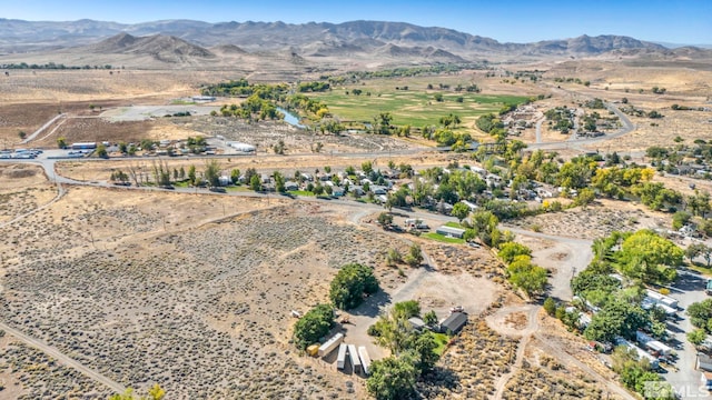 aerial view with a mountain view