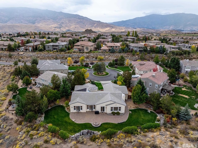 bird's eye view featuring a mountain view