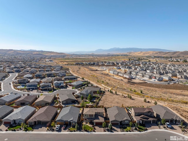 aerial view with a mountain view