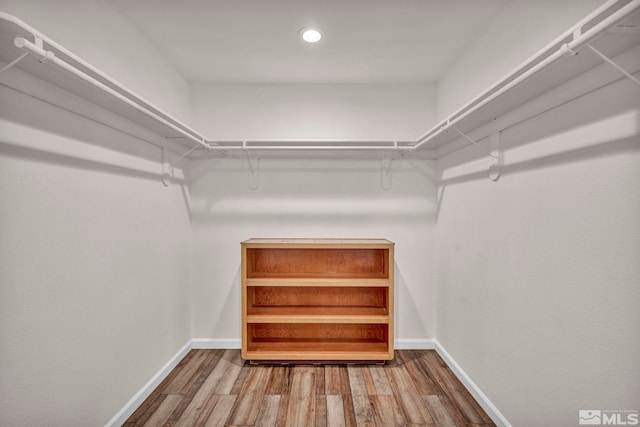 spacious closet featuring hardwood / wood-style floors