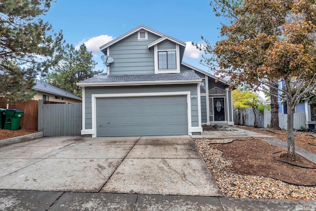 front of property featuring a garage