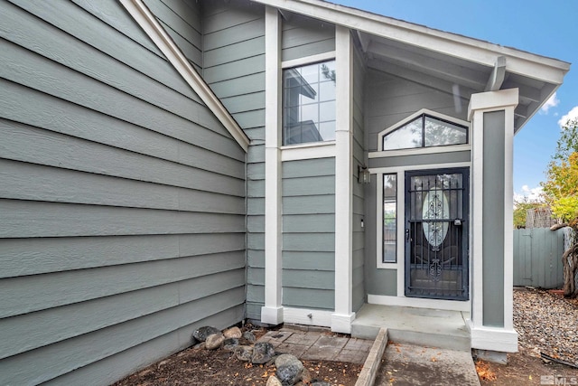 view of doorway to property