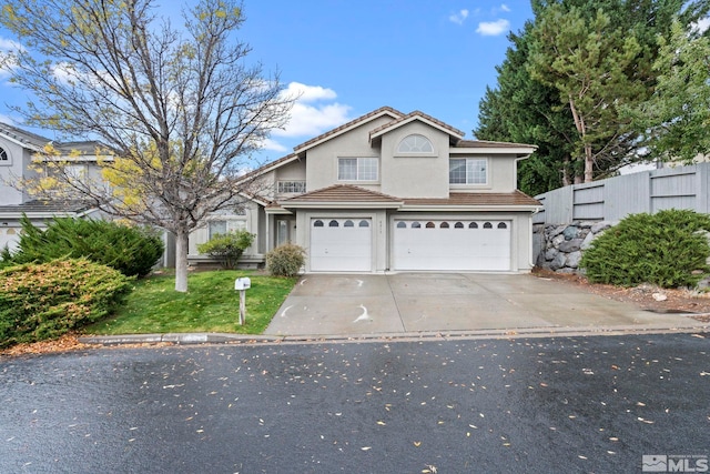 view of property featuring a garage