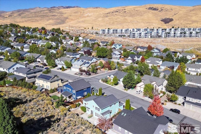 aerial view with a mountain view