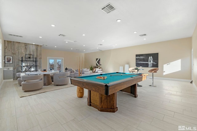 rec room with pool table