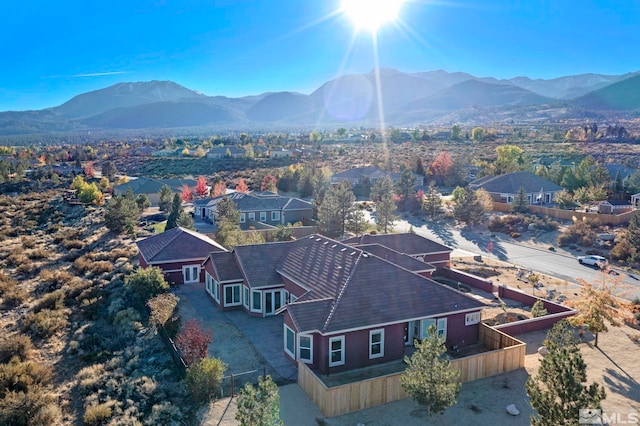 aerial view with a mountain view