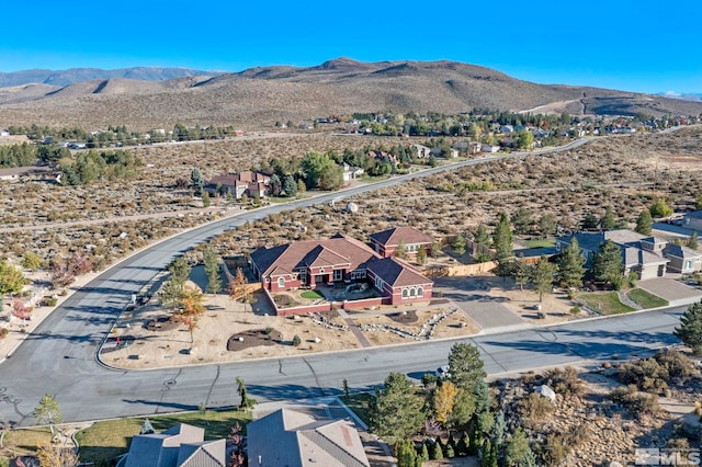 aerial view with a mountain view