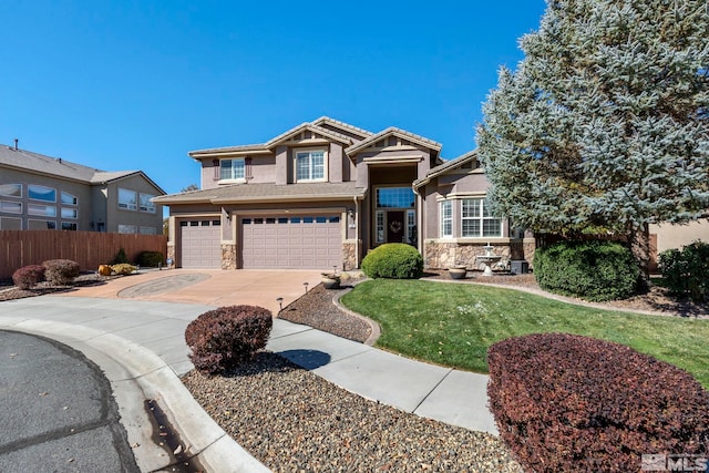 craftsman-style home with a garage