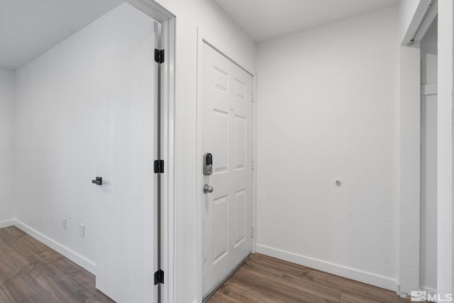 hall featuring hardwood / wood-style floors