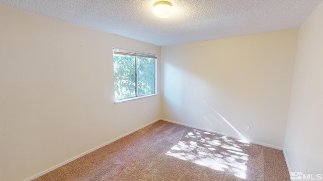 empty room featuring carpet flooring and a textured ceiling