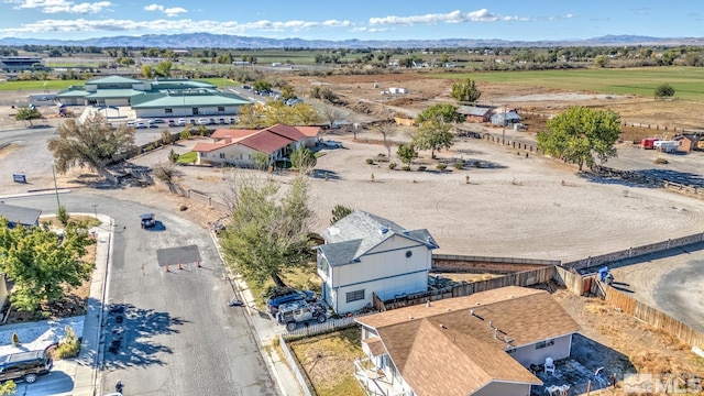 drone / aerial view with a mountain view