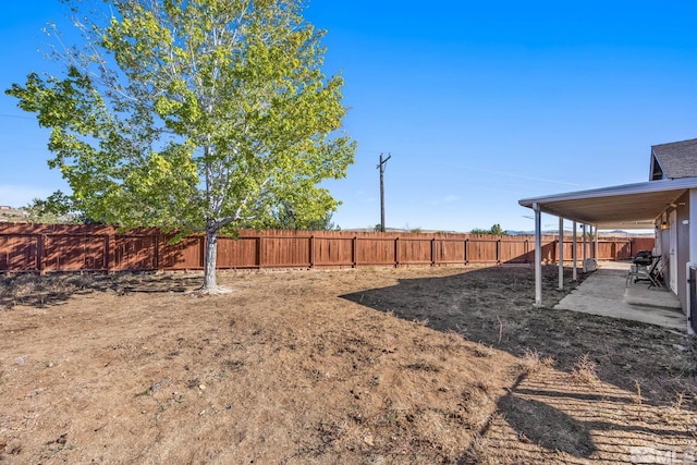 view of yard with a patio