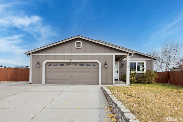 ranch-style house with a garage