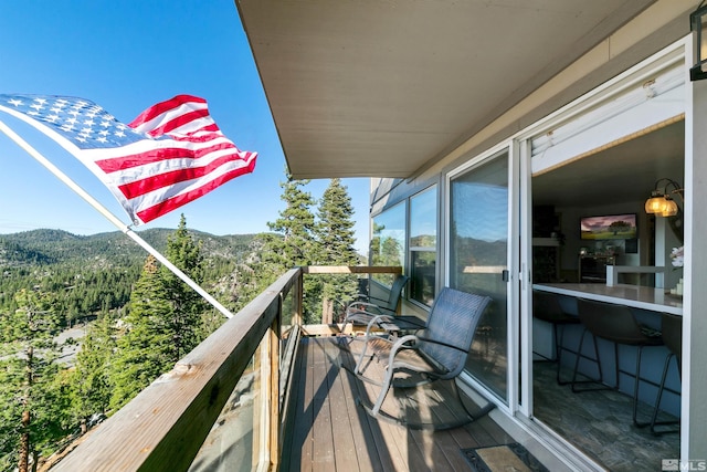 balcony with a mountain view