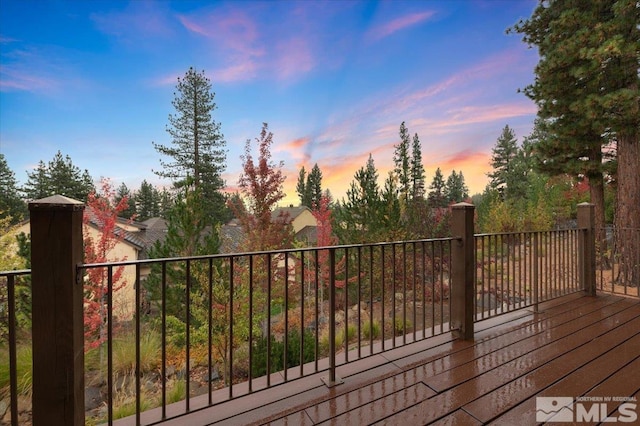 view of deck at dusk